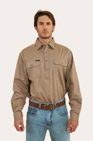Ringers Western  MENS HALF BUTTON King River workshirt Mushroom