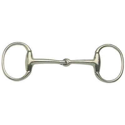 Eggbutt Snaffle Bit with Hinged Mouth &amp; Flat Rings
