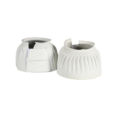 Ribbed Bell Boots Double Velcro White