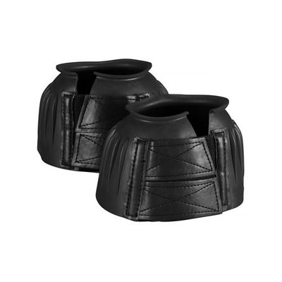 Ribbed Bell Boots Double Velcro Black