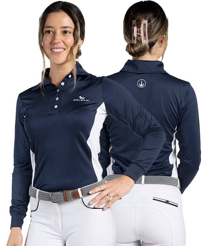 Luciana Navy-White Technical Shirt Long Sleeve