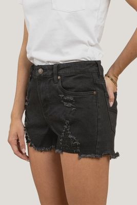 Ringers Western - JESSIE Womens Mild Rise Ripped Denim Shorts