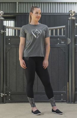 BARE Equestrian - Silver Logo T-Shirt - Dark Grey