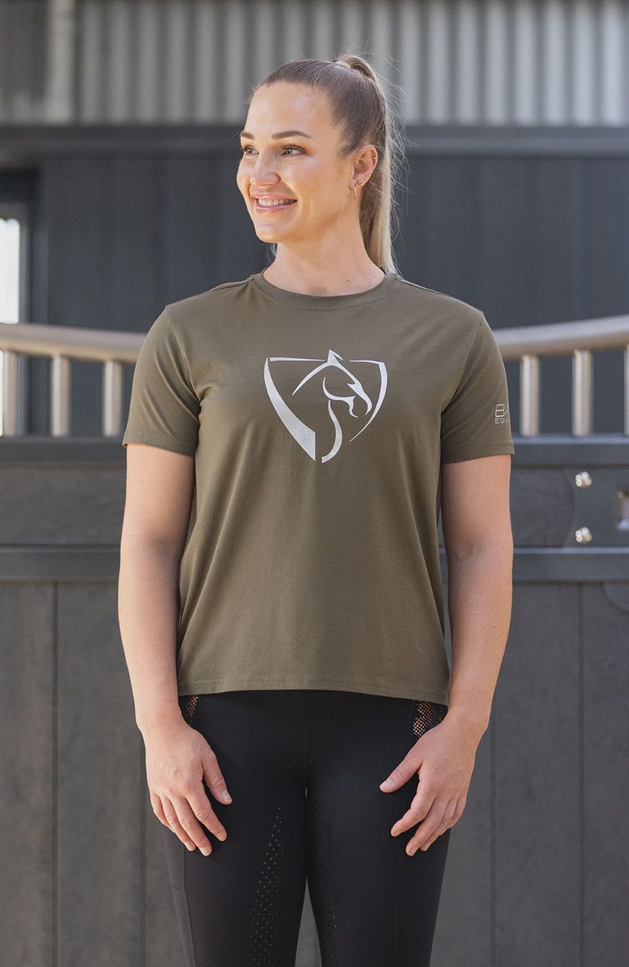 BARE Silver Logo T-Shirt - Military, Size: S