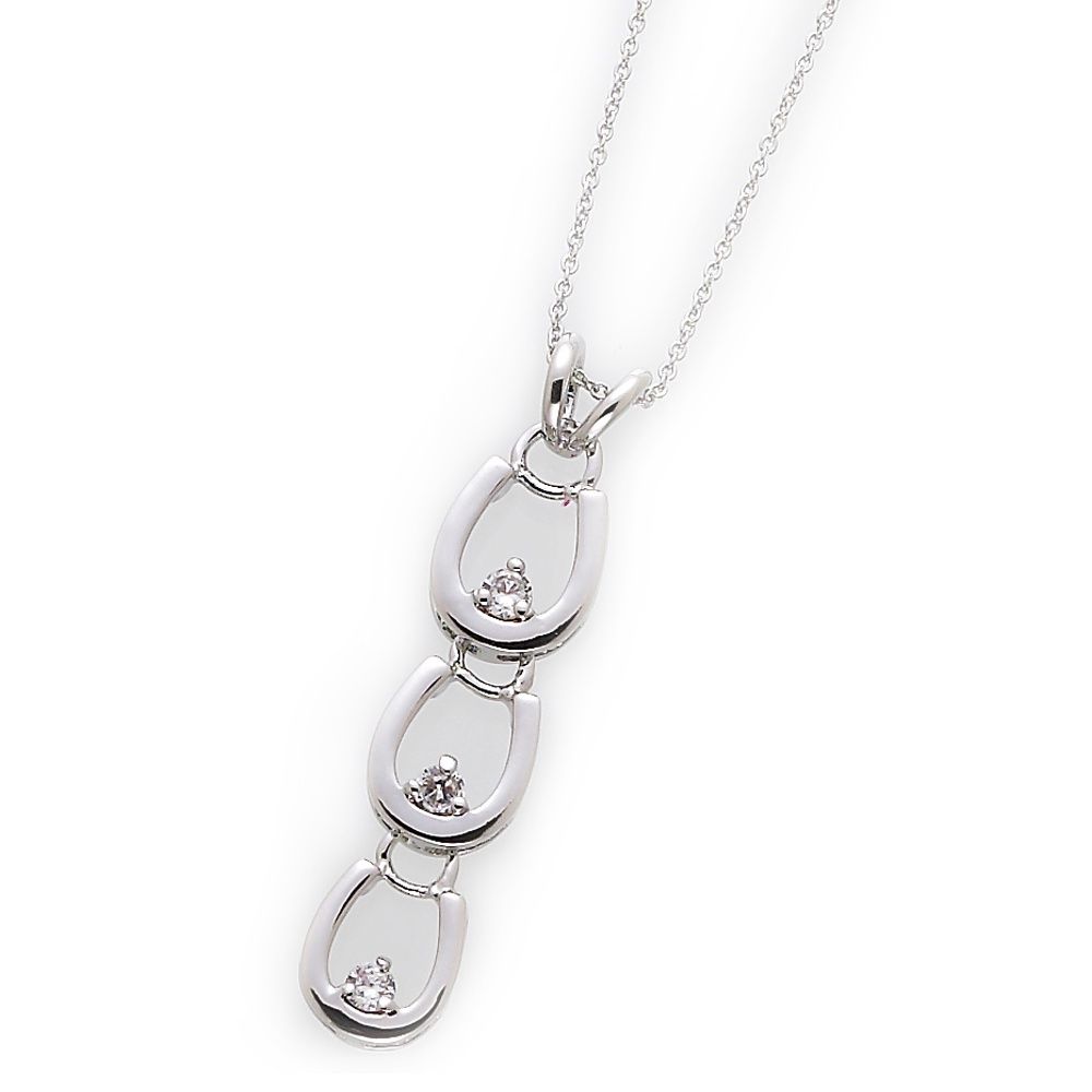 Brigalow Rhodium 3 Horseshoe necklace