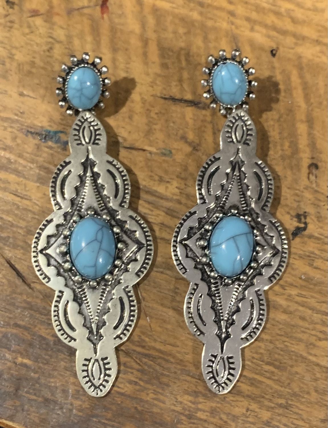Silver/Turquoise Dangly Earrings
