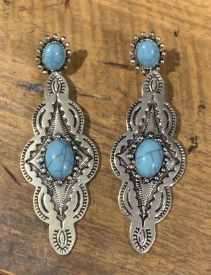 Silver/Turquoise Dangly Earrings