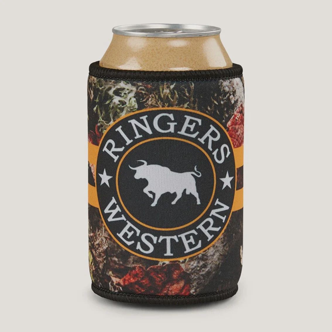 Camo/Orange Ringers Western Stubby Cooler