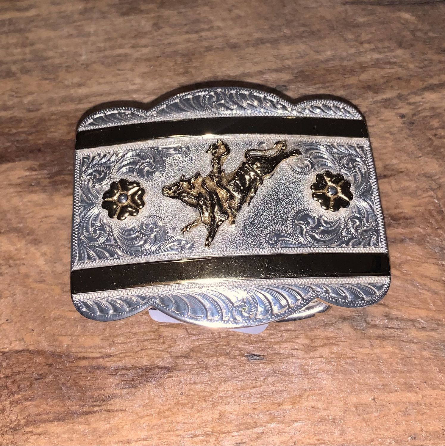 Small Bull Riding Trophy Belt Buckle