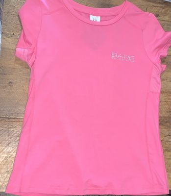 Bare Equestrain Emblem T Shirt - Pink and Silver