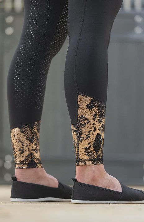 Bare Equestrian - Youth Performance Riding Tights - Black Rose Gold