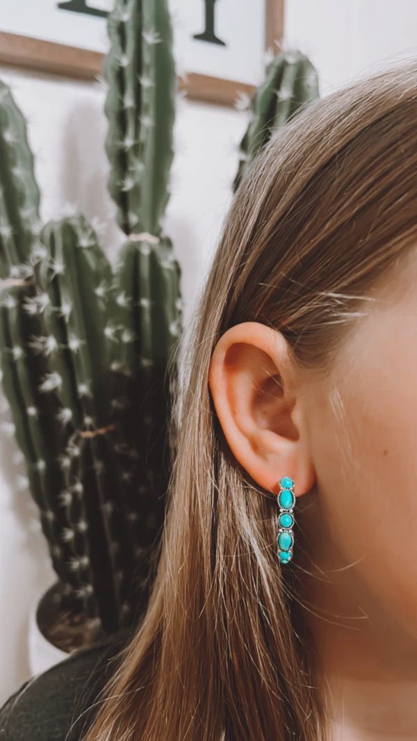 Small Turquoise Hoop Dangles
