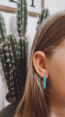 Small Turquoise Hoop Dangles