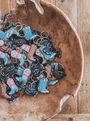 Rubber Western Keychain (Brown Boot)
