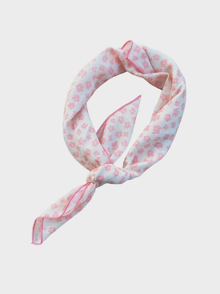 Pink Daisy Floral Scarf