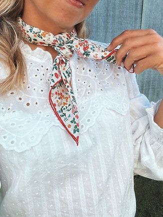 Cream Floral Scarf