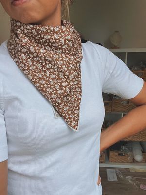 Tan Floral Scarf