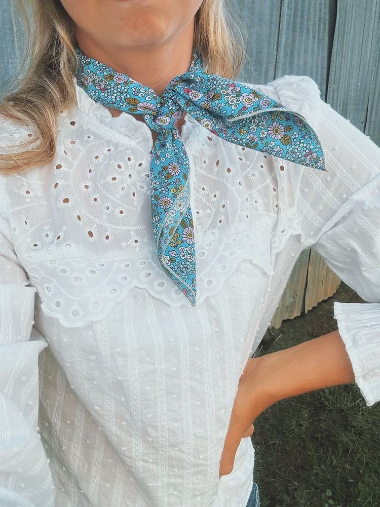 Turquoise Floral Scarf
