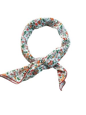 White Floral Scarf