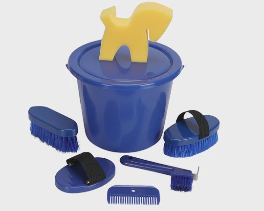 Showmaster Grooming Kit Bucket, Colour: Blue