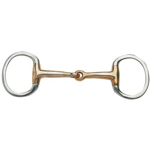 Eggbutt Snaffle Bit with Thin Copper Mouth, Size: Full/13.5cm