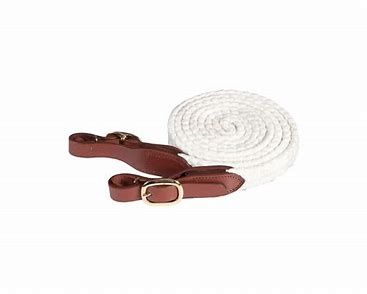 Roper reins w/Buckle ends White