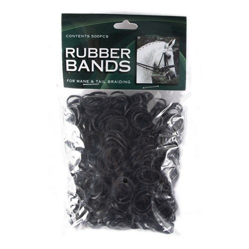 Mane Braid Bands (Pack 500), Colour: Black