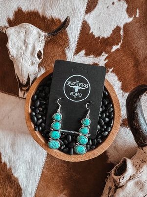 Turquoise Oval Drop Earrings