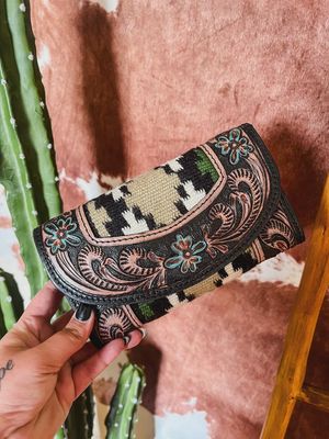 Saddle Blanket + Tooled Leather Wallet