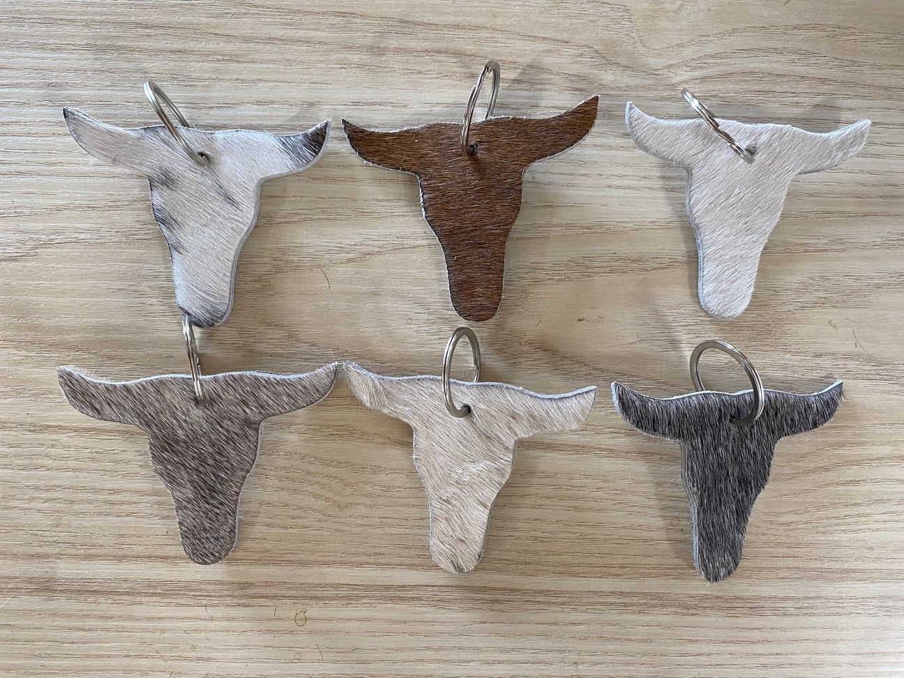 Cowhide Key Ring, Style: Bull