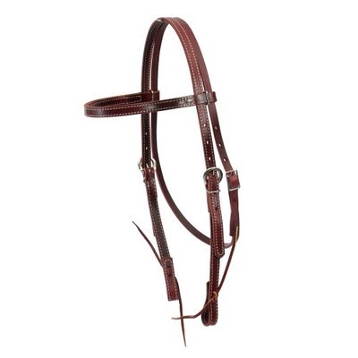 Weaver 5/8&quot; Latigo Headstall - Burgundy