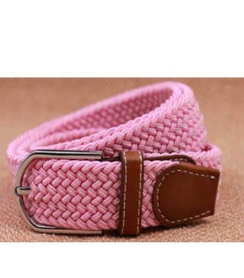 Ladies Stretch Braided Horse Riding Belt - Pink