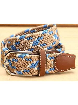Ladies Braided Horse Riding Belt -Tan 3 Tone