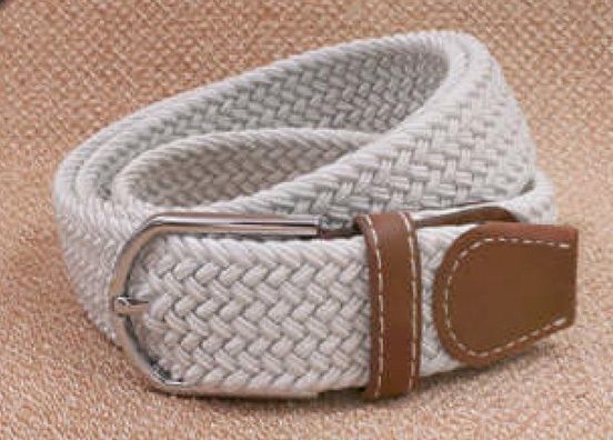 Ladies Stretch Braided Horse Riding Belt - White