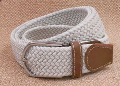 Ladies Stretch Braided Horse Riding Belt - White
