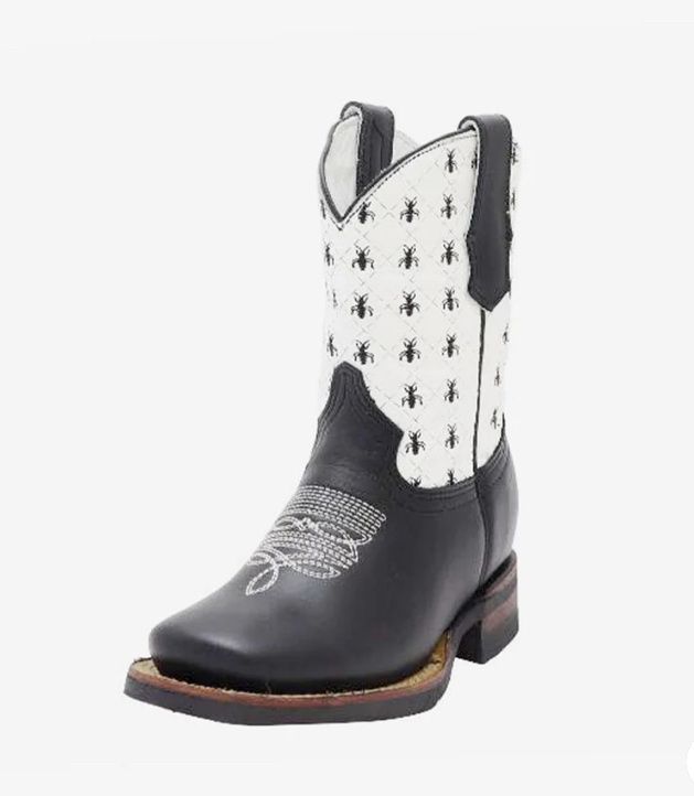 Children’s Kader Black and White Karijini Boots, Size: Size 8