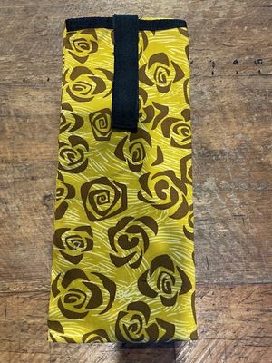 Satin lined tail bags - Mustard floral
