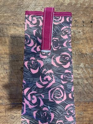 Satin lined tail bags - Grey/pink floral