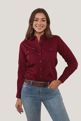 Pentecost River FULL BUTTON Ladies Burgundy