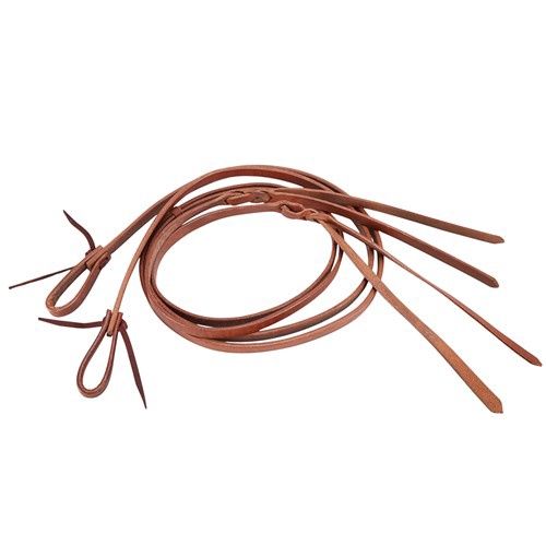 Fort Worth 5/8&quot;Split Reins w/Leather Popper - Harness
