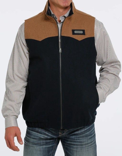 Cinch Mens Navy/Tan Vest