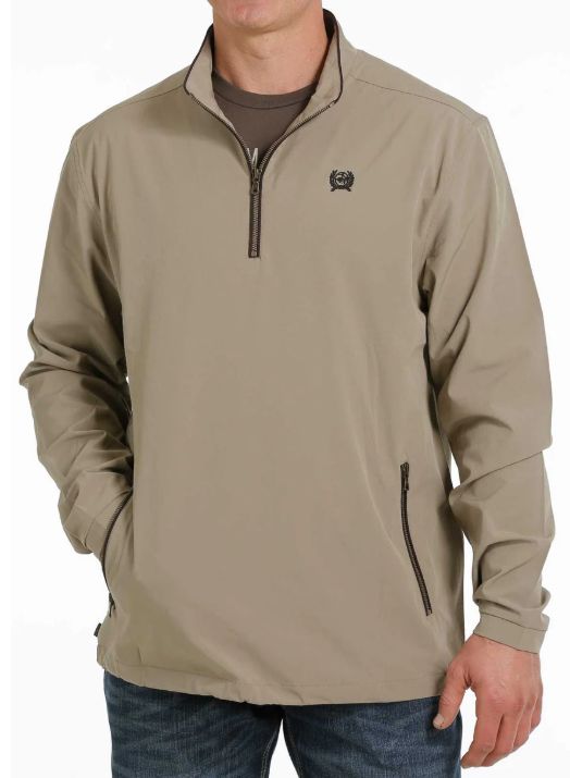 Cinch Mens Tan Pull Over 1/2 Zip