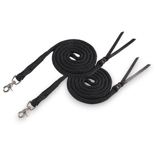 Fort Worth Guy McLean Rope Split Reins - Black 6&#39;