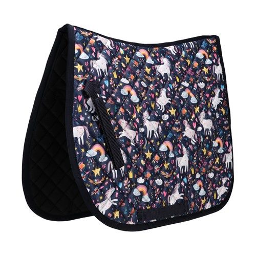 Bambino Pony Saddle Pad, Colour: Navy unicorn
