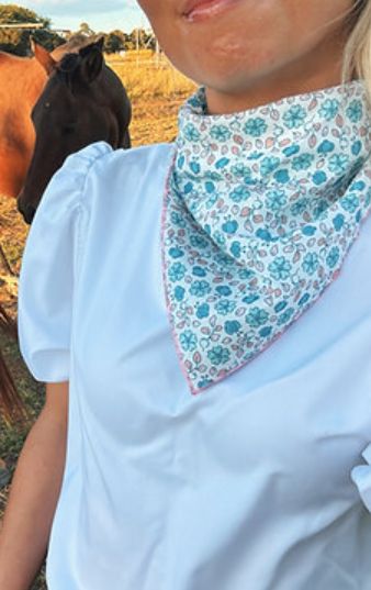 Teal Floral Scarf