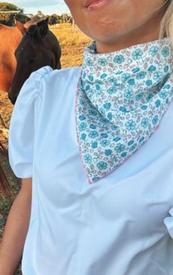 Teal Floral Scarf
