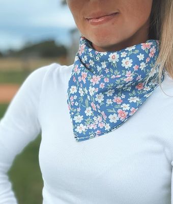 Ditsy Blue Floral Scarf