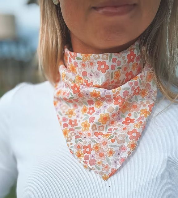 Orange Floral Scarf
