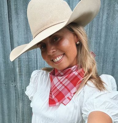 Pink + Red Plaid Scarf