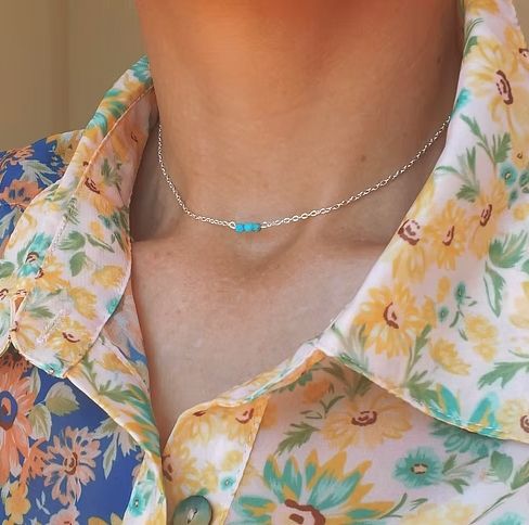 Mini Turquoise Bar Necklace